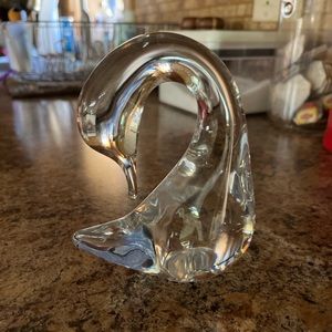 Vintage Daum Crystal Swan/Bird Figurine signed